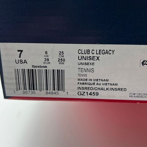 Reebok Classic Red and White Sneakers - Picture 6 of 11